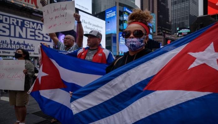 جانب من الاحتجاجات التي تشهدها كوبا- أ.ف.ب