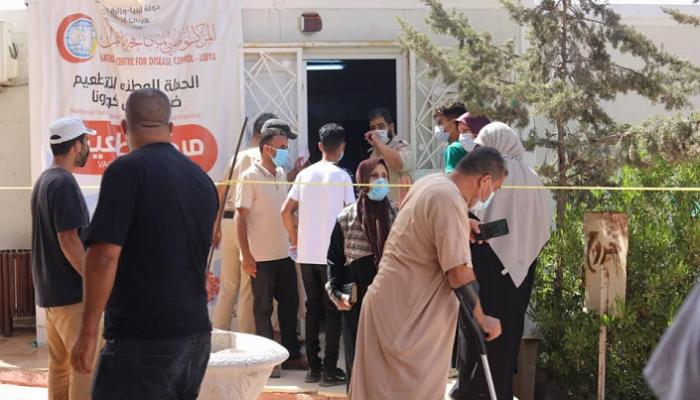 أحد مراكز التطعيم ضد كورونا في ليبيا- أرشيفية