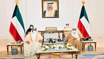 جانب من لقاء ولي عهد الكويت ووفد الاتحادي الإماراتي