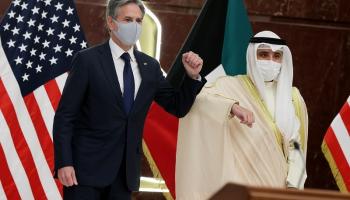 بلينكن ونظيره الكويتي الشيخ أحمد ناصر الصباح- رويترز