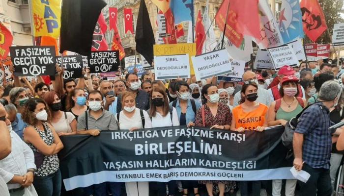 إحدى المظاهرات الاحتجاجية في تركيا اليوم الاحد