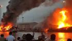 حريق يلتهم 4 قوارب تجارية في إيران