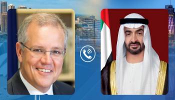 الشيخ محمد بن زايد آل نهيان ولي عهد أبوظبي وسكوت موريسون
