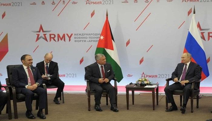 العاهل الأردني خلال لقاء الرئيس الروسي 