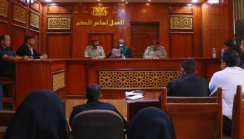 جانب من المحاكمة العسكرية اليمنية لقادة الحوثي
