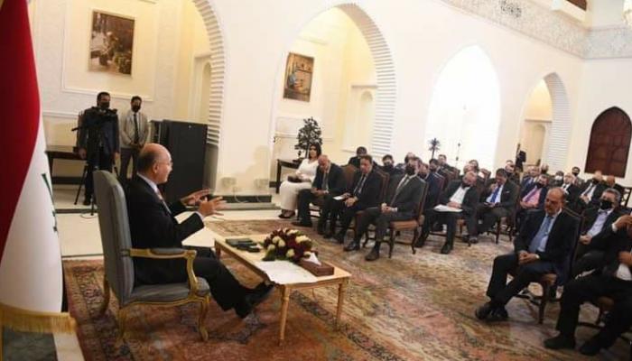 برهم صالح في لقاء مع وفود إعلامية محلية ودولية