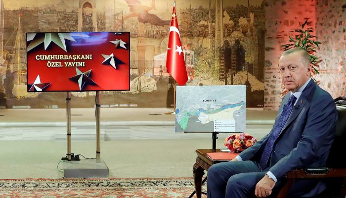 الرئيس التركي خلال لقاء تلفزيوني سابق