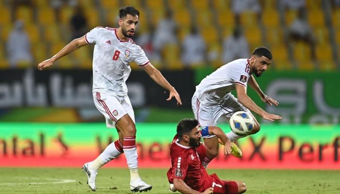 من مباراة الإمارات أمام لبنان في تصفيات كأس العالم 2022