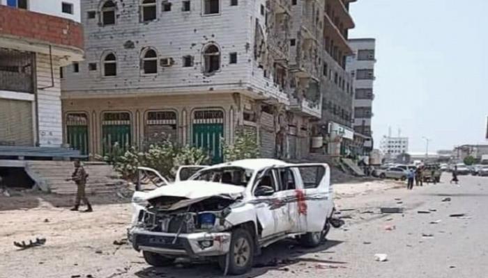 سيارة قائد جبهة الحازمية في محافظة البيضا اليمنية
