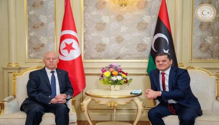 لقاء سابق بين الرئيس التونسي ورئيس وزراء ليبيا