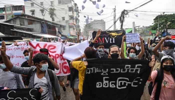 استمرار الاضطرابات والمظاهرات الشعبية في ميانمار - أ.ف.ب