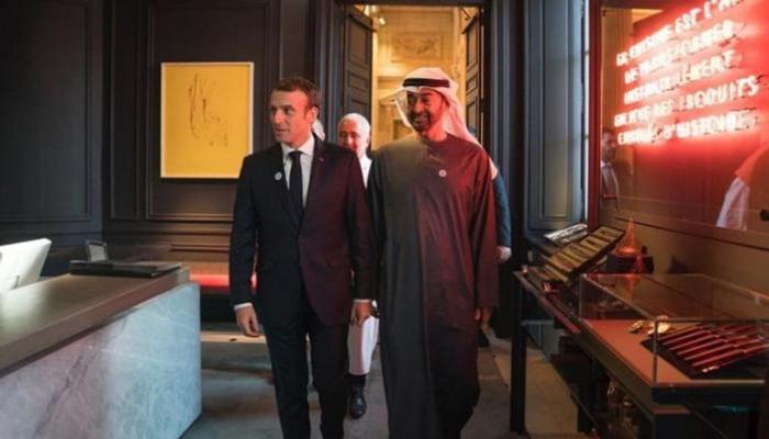 الشيخ محمد بن زايد آل نهيان والرئيس الفرنسي إيمانويل ماكرون
