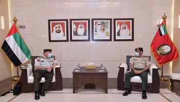 لقاء اللواء الركن الدكتور مبارك سعيد بن غافان الجابري بالوفد الأردني