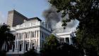 ویدئو | وقوع آتش‌سوزی در ساختمان پارلمان آفریقای جنوبی
