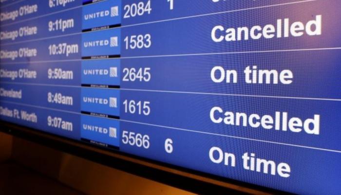 إلغاء كبير للرحلات الجوية في الولايات المتحدة