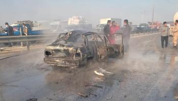 آثار الحادث المروع في إيران
