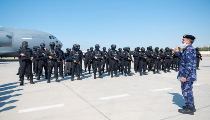 وصول القوة الأمنية بدولة الإمارات للمشاركة في تمرين " أمن الخليج العربي 3 "