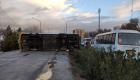 ایران | واژگونی یک دستگاه اتوبوس در اصفهان ۱۸ مصدوم برجا گذاشت