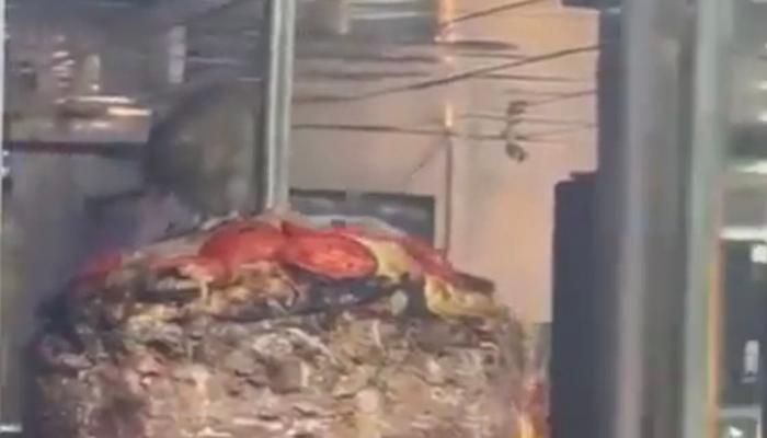Shocking video in Saudi Arabia.. A rat on a shawarma skewer inside a restaurant thumbnail