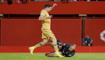 من مباراة مايوركا وبرشلونة في الدوري الإسباني