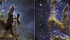 نمایش جزئیات بی‌سابقه از «ستون‌های آفرینش» در تصویر جدید تلسکوپ جیمز وب!