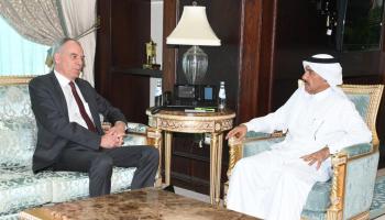 جانب من تسليم السفير الألماني مذكرة الاحتجاج القطرية