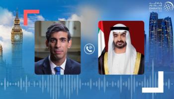 رئيس الإمارات يتلقى اتصالاً هاتفياً من رئيس وزراء بريطانيا