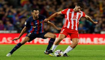 من مباراة برشلونة وألميريا في الدوري الإسباني 