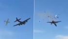 ویدئو | برخورد هولناک و مرگبار یک هواپیما با بمب افکن بی۱۷ در آمریکا