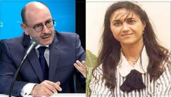 عواطف حميدة ورئيس الحزب السياسي التونسي لطفي المرايحي - أرشيفية