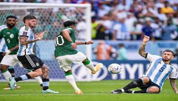 من مباراة السعودية والأرجنتين في كأس العالم