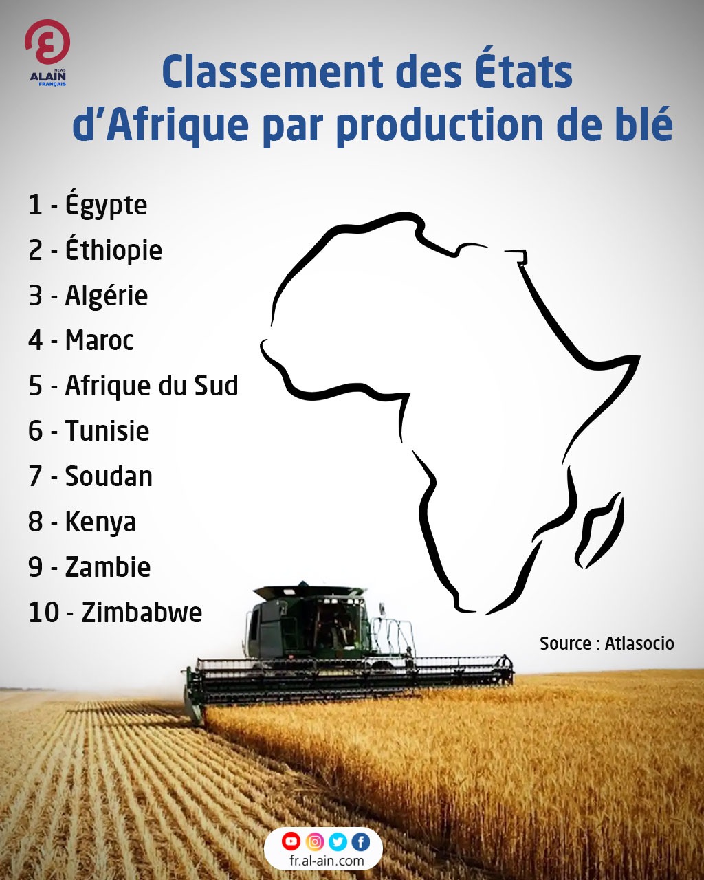 Classement des États d'Afrique par production de blé