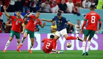 من مباراة المغرب وفرنسا في كأس العالم 2022