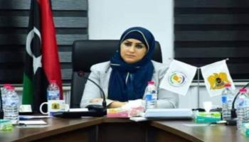 عائشة البرغثي مديرة شؤون المرأة في الجيش الليبي