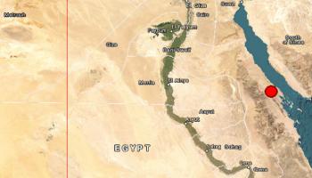 خريطة لموقع الزلزال من المركز الأوروبي المتوسطي لرصد الزلازل