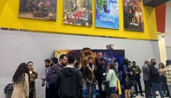 صالة ترويجية للإفلام المشاركة في مهرجان "سينما ضد الإرهاب" في أربيل