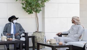 الشيخ محمد بن زايد آل نهيان ورئيس جنوب السودان خلال اللقاء