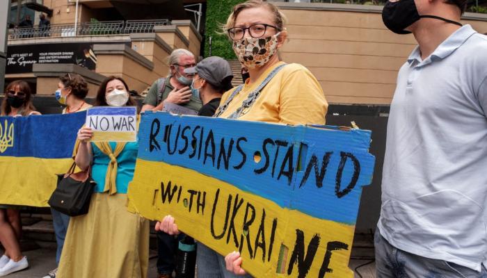 مظاهرة سابقة في جنوب أفريقيا دعما لأوكرانيا