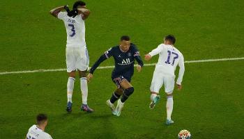كيليان مبابي نجم باريس سان جيرمان ضد ريال مدريد