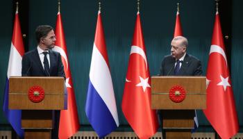 أردوغان ورئيس الوزراء الهولندي خلال المؤتمر الصحفي
