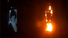 ویدئو | تندیس خمینی را در قم به آتش کشیدند