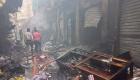 12 مصابا في حريق التهم سوقا شعبيا في مصر (صور)