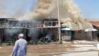 حريق ضخم يلتهم 20 محلا في سوق تونسية