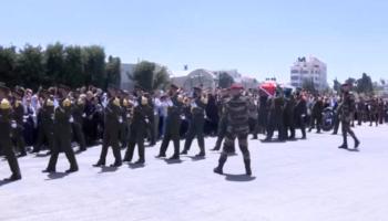 جانب من المراسم العسكرية لتوديع شيرين أبو عاقلة