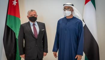الشيخ محمد بن زايد آل نهيان رئيس الإمارات والعاهل الأردني