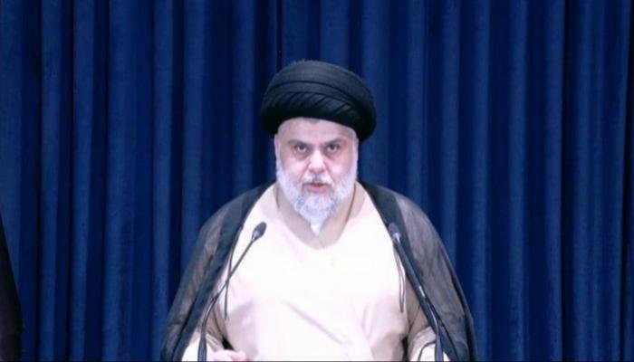 الزعيم العراقي مقتدى الصدر خلال خطاب متلفز 
