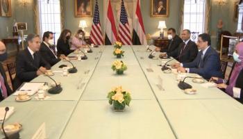 وزير الخارجية الأمريكي خلال لقاء نظيره اليمني