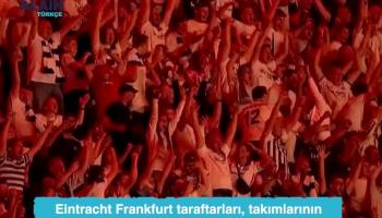 Eintracht Frankfurt taraftarları, takımlarının UEFA Avrupa Ligi şampiyonluğunu coşkuyla kutladı  