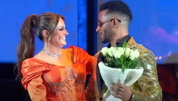 الفنانان محمد رمضان وبشرى - أرشيفية