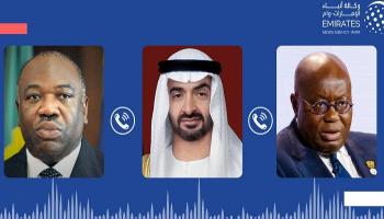 الشيخ محمد بن زايد آل نهيان ورئيسا غانا والجابون- وام